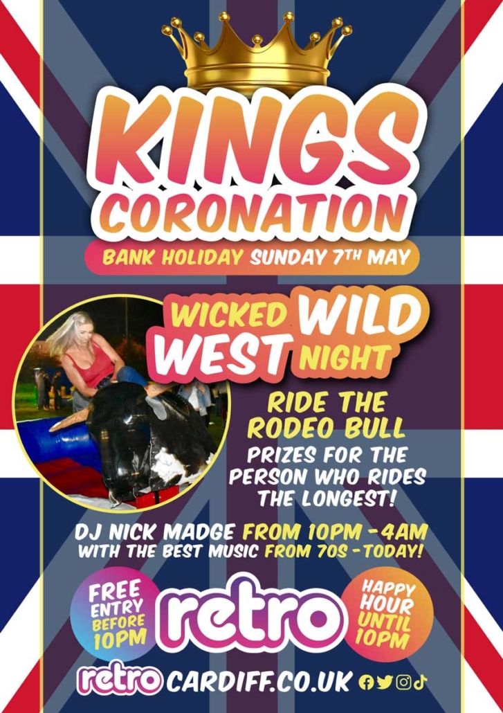 retrokingscoronationbankholidayposter Retro Bar Cardiff